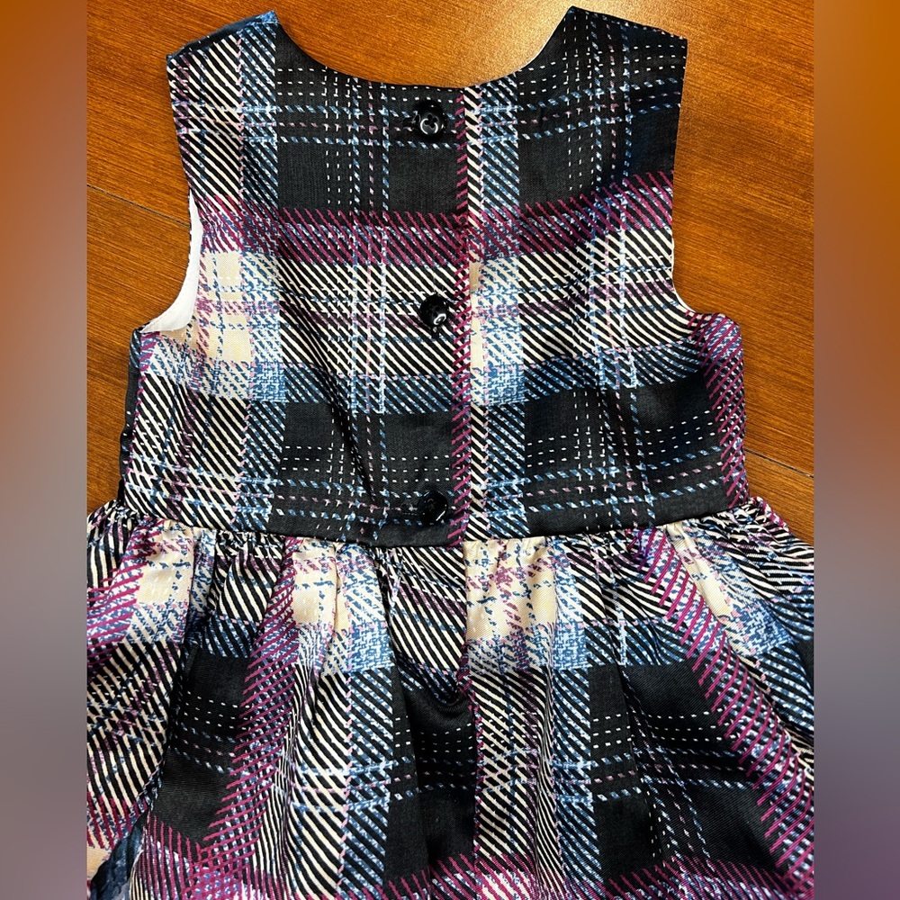 Laura Ashley Plaid and Floral Toddler Dress Size 3T - Picture 4 of 9